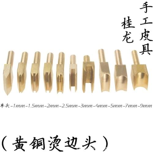Leather Edge Burner Sealing Tools Made of Brass Fixed on Electric Iron Tip Press Edge Sealing Machine Line 1mm-9mm Multi-slot