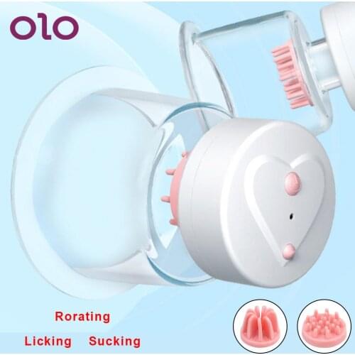 Sex Toys For Women Breast Enlargement Vibrator Bra Massager Sex Shop Licking Nipple Sucker Rotate Stimulation Breast Pump