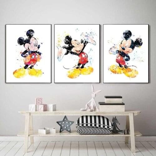 Colourful Disney Mickey Mouse Canvas Paintings Posters Prints Graffiti Wall Street Art Picture for Living Room Home Decoration