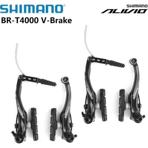 SHIMANO BR-T4000 Alivio Linear V Brake Bicycle Brake BR T4000 Upgraded BR-M422 Black / Silver Front / Rear / Set