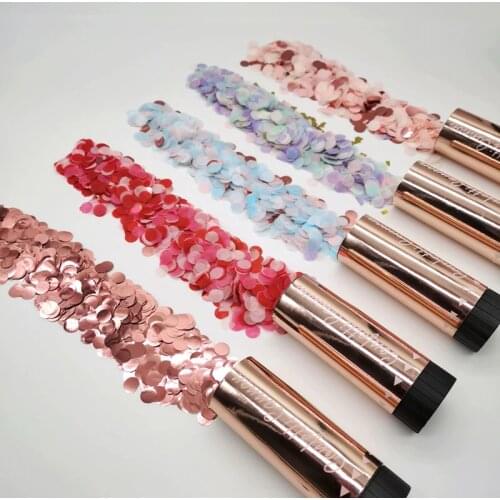 Metallic Rose Gold Confetti Party Popper Cannons Handheld Fireworks Wedding Party Christmas Birthday New Year Celebration