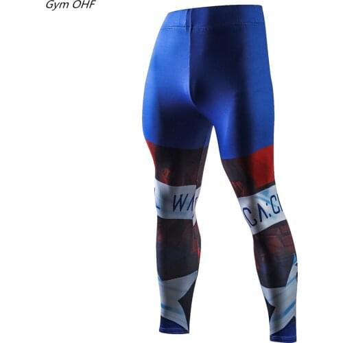 Men Sports Tights Running Gym Workout Training Jogging Quick Dry Leggings Men Gym Fitness Compression Pants Legging MMA 3D Print