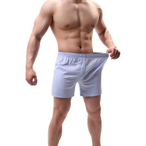 Men arrow pants sexy home-wear long legging boxer underwear solid striped cotton beach shorts