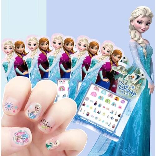 5 pcs/lot Frozen Elsa And Anna Snow Queen Nail Stickers Toy Disney Princess Mickey Snow White Sofia The First Girls Makeup Toy