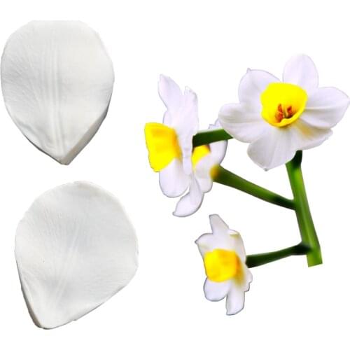 NEW Daffodils Petals Veiner Silicone Mold Fondant Mould Cake Decorating Tools Chocolate Mold,Sugarcraft Tools M2507