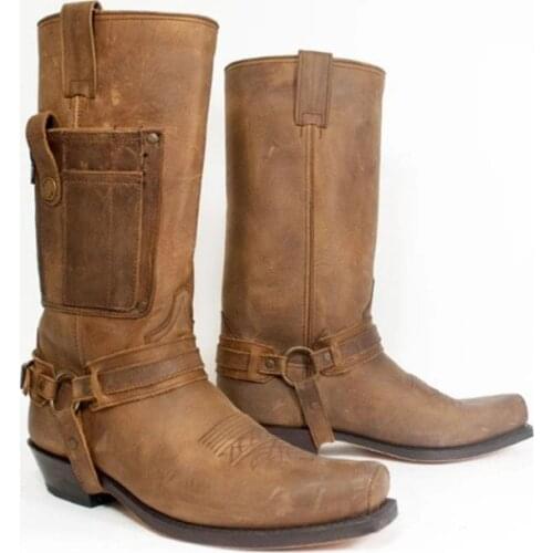 2020 nian New Style for Autumn and Winter Embroidered Biker Boots Mens Boot Mens Shoes