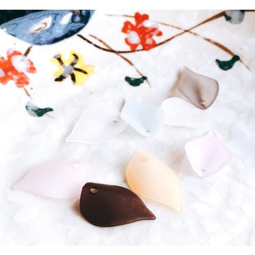 Plastic Petal Ear Drop Pendant Charms Earring Accessories Necklace Charms Jewelry Diy Material 40pcs