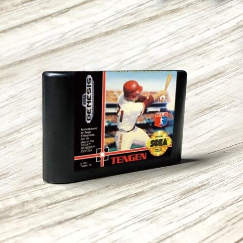R.B.I. Baseball 4 - USA Label Flashkit MD Electroless Gold PCB Card for Sega Genesis Megadrive Video Game Console