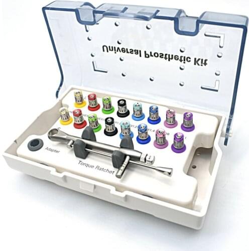 Dental Implant Screw Driver Colorful Torque Wrench Ratchet 10-70NCM 16 Pcs Screw Driver Universal Restoration Tools Kit