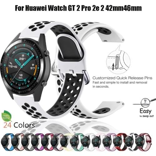 20mm 22mm Band For Huawei Watch GT 2 42mm/2 Pro/2e Strap Silicone Watchbands for Huawei Watch GT 2 46mm Bracelets Wrist Belts
