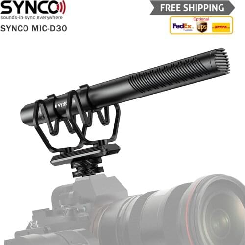SYNCO Mic-D30 Shotgun Highly Directional Camera Microphone Super-cardioid Directional Condenser Mic Microfone For DSLR, Camcorde