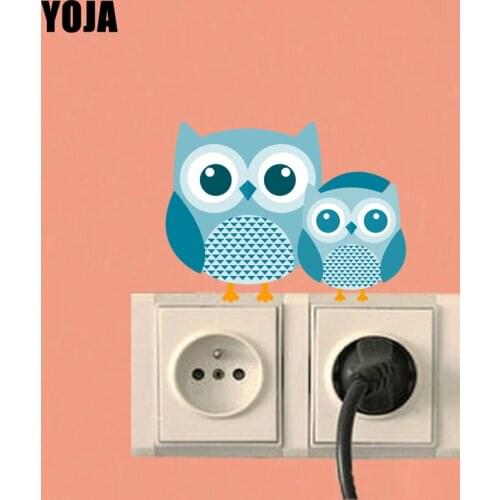 YOJA Creative Personalized Owl Decor Switch Living Room Bedroom Wall Sticker Colored Decals 10SS0224