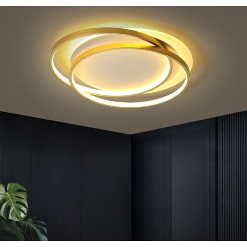 Creative Stacked Round Golden Chandeliers For Living Room Bedroom Lighting Lamp Modern Minimalist Lustre Lights Kitchen Fixtures