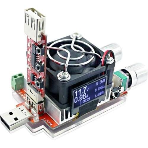 35W Constant Current Double Adjustable Electronic Load With QC2.0/3.0 Trigger Quick Voltage USB Tester Voltmeter Aging Discharge