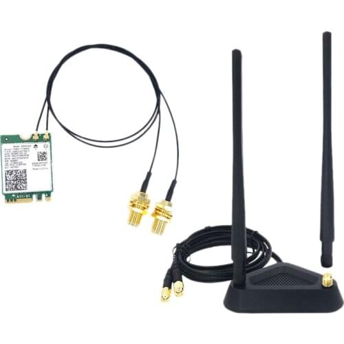WiFi Card with 8DB Antenna AX200NGW WiFi 6 3000Mbps M.2 NGFF Dual Band 2.4G 5G Bluetooth 5.1 802.11Ax Network Card
