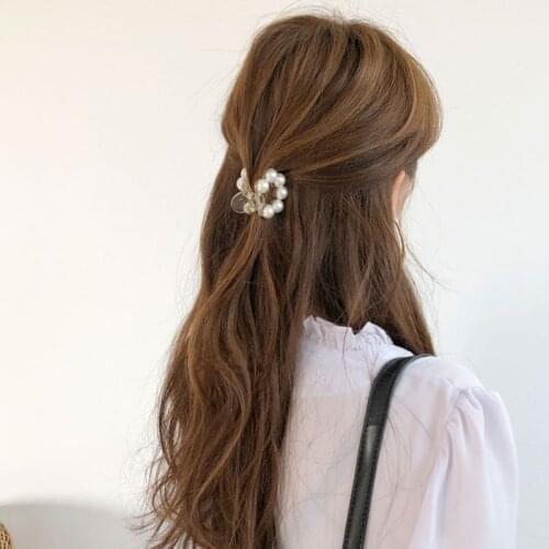 Korean elegant Mini Round Imitation pearls Hairpins For Women Girls Hair Claw Barrettes Hair Crab Clips Styling Hair Accessories