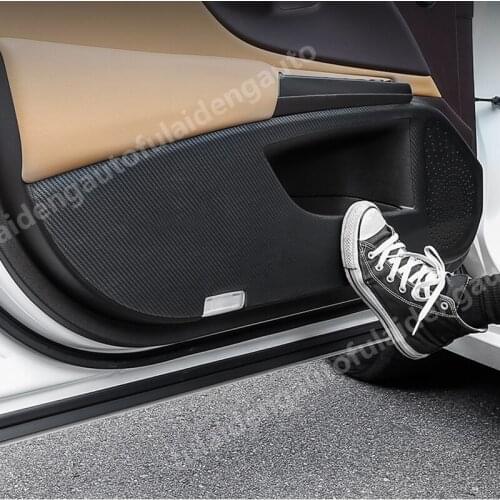 4pcs New Carbon fiber leather Door Anti Kick Pad Protective Trim cover For Lexus RX350 RX450H 2016-2019 Car Accessories