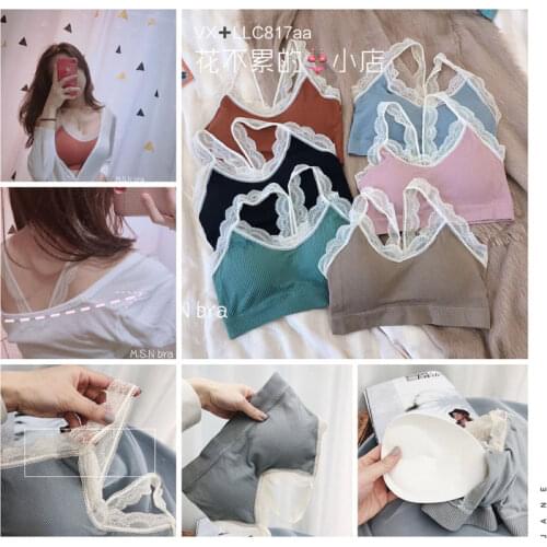 Women Sexy Lace Strap Wrap Chest Tube Tops Underwear Padded Bra Fitness Costume