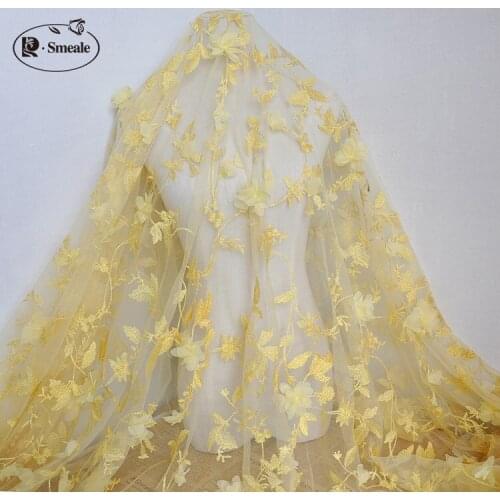 1M/Lot Chiffon, Lace, Eugen Yarn, Hand Applique Fabric, Embroidery Flower Dress, DIY Wedding Dress Fabric RS2058