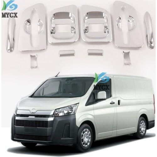 For Toyota HiAce Sixth generation (H300) 2019 2020 Carbon Fiber Style Door Handle Bowl Cover Cup Cavity Trim 10PCS