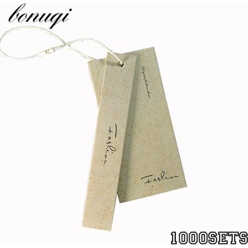 1000Sets Custom Swing Clothing Hang Tags Price Bag Brand Labels Printed Personalized Label with Strings 700g