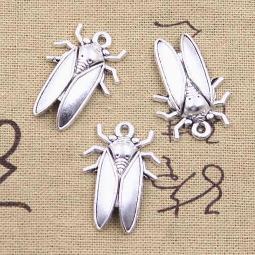 12pcs Charms Cicada Cockroach Roach 32x22mm Antique Silver Color Pendants DIY Crafts Making Findings Handmade Tibetan Jewelry