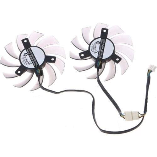 2Pcs 75MM PLD08010S12H 4Pin 12V 0.25A VGA Fan Graphics Card Cooling Fan for GTX 1050TI 6930 7850 GTX 550 750 770Ti Fan