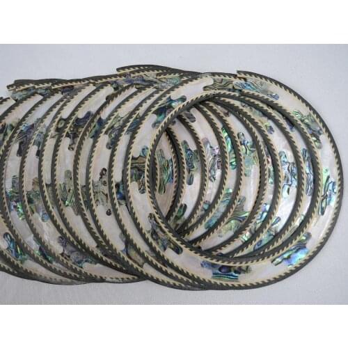 2PCS NEW ACOUSTIC GUITAR WOOD INLAY (GREEN SHELL+WHITE SHELL) ROSETTE B-33