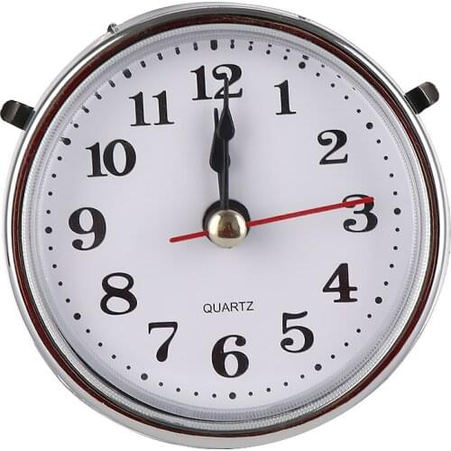 2021 Classical 2-1/2" (65mm) Clock Quartz Movement Insert Roman Numeral White Face Silver Trim DIY Clock Accessorie Home Decor