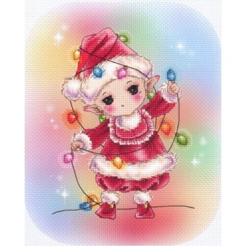 6-MM Mouse avatar Counted Cross Stitch Kit Cross stitch RS cotton with cross stitch Christmas Lantern Elf