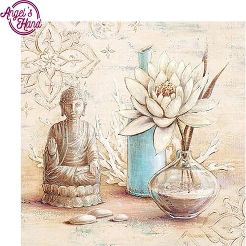 Needlework 5D DIY Diamond Painting Buddha orchid 3d Diamond Embroidery Crafts Square Drill Full Embroidery Home Decoration