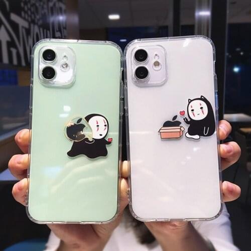 Cute Cartoon Character Heart Phone Case For iPhone 12 Mini 12 Pro Max 11 Pro Max XS Max XR 7 8 Plus X Clear Silicone Soft Cover