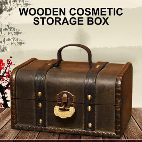 Eco-friendly with Lock Wooden Pirate Jewelry Storage Box for Organizer