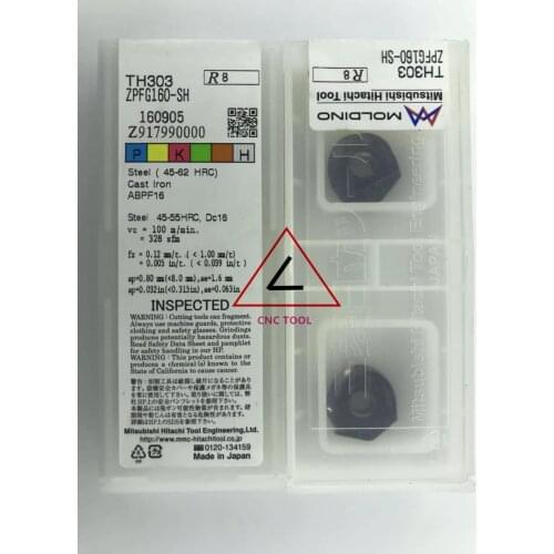 ZPFG160-SH TH303 2pcs Hitachi high cutting performance CNC indexable inserts