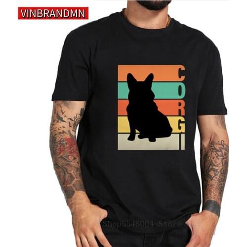 Vintage Corgi T shirt men Retro style Corgi Dog T shirts women Cute animal print Tee shirt best gift for dog lover mens T-shirt