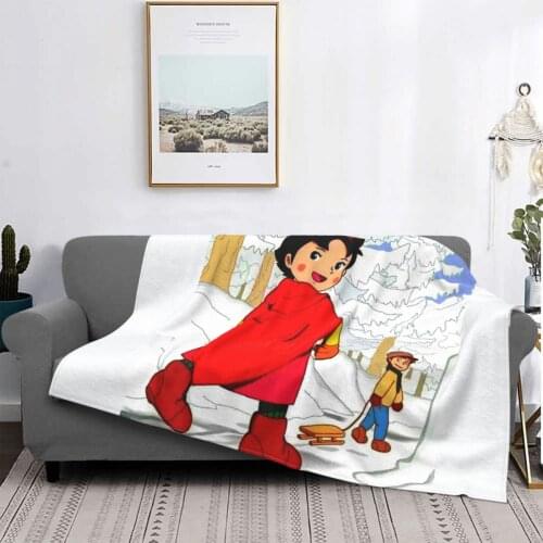 Heidi And Peter Are Sledding. Throw Blanket Room Carpet Cast Sofa Cotton Anime Blanket Home Textiles ChildrenS Sofas