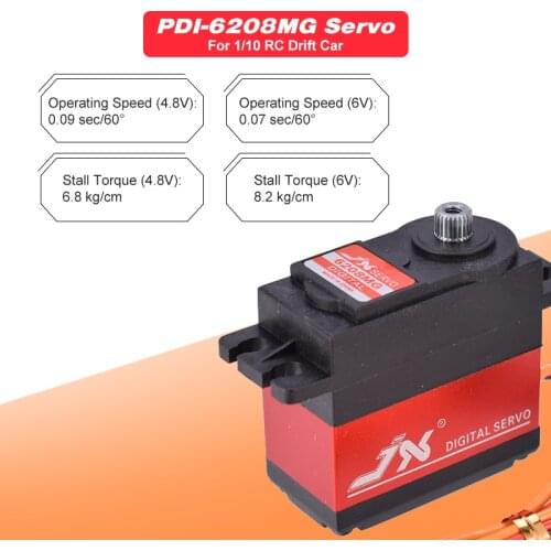 Hot Sale JX Servo PDI-6208MG 8KG 0.07 sec Metal Gear High Speed Standard For 1/10 RC Drift Car Buggy Crawler Model