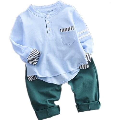 Clothing Sets For Kids Boy Toddler Striped Cuffs New 2-Piece Baby Boys Costume Spring Autumn Children Clothes Suit Boy Sets