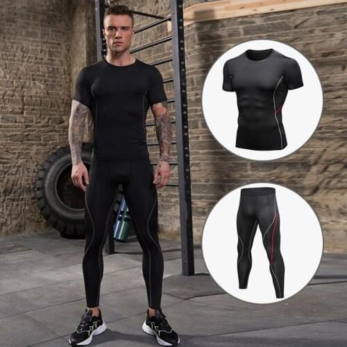Sale Mens Tights for Gym Sports Male Leggings Tights,Running Fitness Wear Quick-Dry Wear T-shirt Trousers 91204 91302
