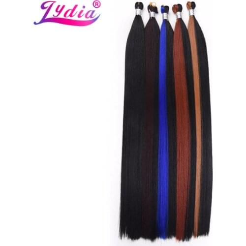 Lydia For Women Long Straight Synthetic Hair Bundles 26" Mix Color Hair Bulk Crochet Latch Hook Synthetic Hair Extension