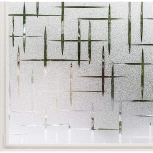 Cross pattern electrostatic frosted glue-free glass film living room bedroom office privacy opaque window film