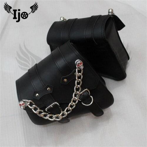 Pernera moto leather for Vespa piaggio harley softail mochila moto side bag motorcycle bag backpack maletas moto saddle bag