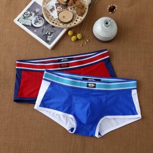 Mens briefs, low waist, sexy and comfortable nylon ice silk breathable panties, es underwear jockstrap panties