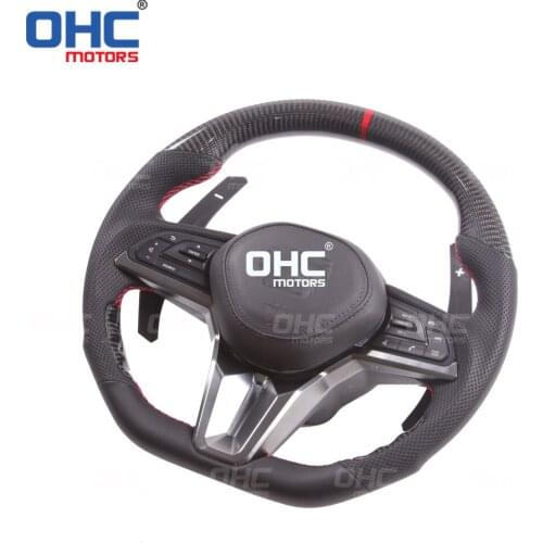 Real Carbon Fiber steering wheel for GT-R R35 Sky-line Flat Bottom