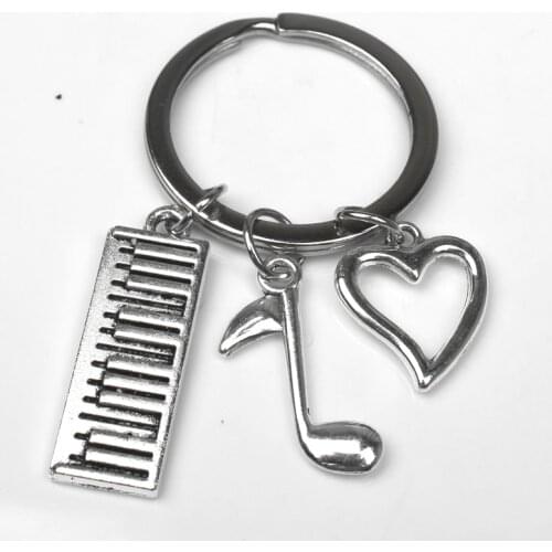 New Keychain Keyboard, Piano, Musical Notes, Keychain Pendant DIY Mens Car Keychain Commemorative Jewelry Gifts