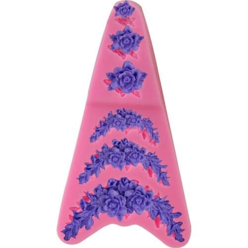New small lace turn sugar silicone mold Cake fringe decorative mold Chocolate baking tool DIY drop glue soap mold