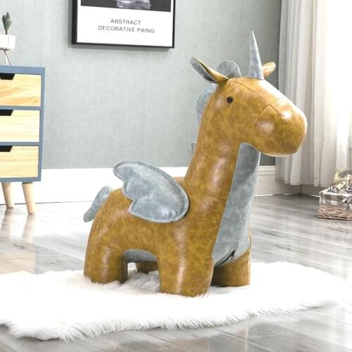 Creative Pink Horse Pony Stool Footstool Holiday Gift Sofa Stool Creative Unicorn Animal Stool Change Shoe Bench