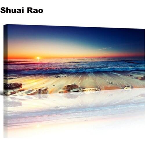 Beach diamond painting full square 5d DIY diamond embroidery full round mosaic diamond picture of rhinestone landscape decor