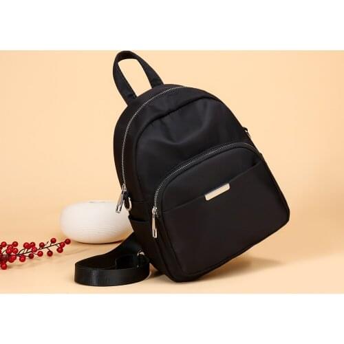 New 2020 Women Backpack Small Rucksack Nylon School Bag Waterproof Backpacks for Teenage Girls Black Daypacks Student Backpack