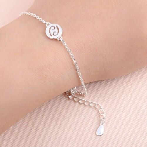 Shuangshuo New Fashion Cancer Chain Link Bracelets for Women Classic Horoscope Astrology Disc Bracelet homme Birthday Gift SL054